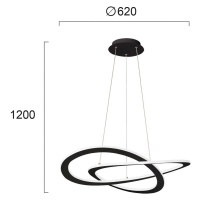 Viokef LED závěsné světlo Charlie, Ø 62 cm, černé
