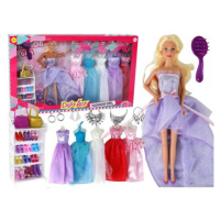 Panenka Lucy s oblečením a doplňky fialova