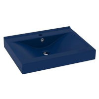 SHUMEE Luxusní keramické umyvadlo s otvorem na baterii 60 × 46 cm tmavě modré