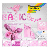 Origami papír Basics 80 g/m2 - 20 × 20 cm, 50 archů - růžový