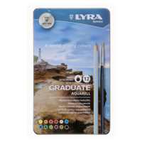 Akvarelové pastelky LYRA Graduate v kovovém pouzdru, 12 ks