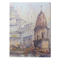 Obraz na plátně Rajan Dey - Varanashi Ghat, India, - 40x50 cm