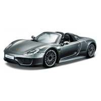 Bburago Plus Porsche 918 Spyder stříbrná 1:24