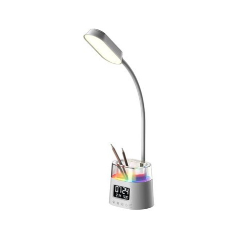 IMMAX LED stolní lampička FRESHMAN s RGB podsvícením, držák na tužky, bílá