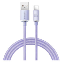 Baseus Crystal Shine odolný opletený kabel USB / USB-C 100W 2m purple