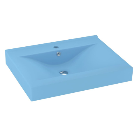vidaXL Luxusní umyvadlo otvor na baterii světle modré 60x46cm keramika
