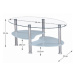 Konferenční stolek, ocel/čiré sklo/mléčné sklá, wave new