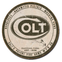 Plechová cedule COLT - round logo, (30 x 30 cm)