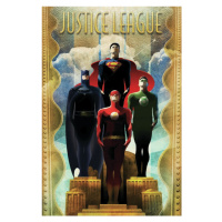 Umělecký tisk Justice League - Gold Border, 26.7 × 40 cm