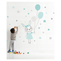 Nálepka na zeď pro holčičku zajíček 92 x 55 cm