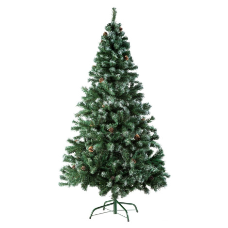 tectake 402822 umělý vánoční stromek s šiškami a kovovým stojanem 180 cm - zelená zelená PVC