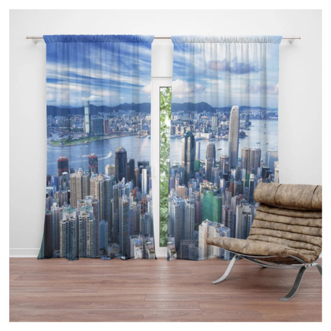 Závěs Město s mrakodrapy: 2ks 140x250cm