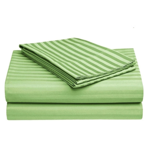 Bavlněné prostěradlo a povlak - jednolůžkové, Světle zelená