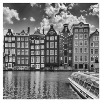 Fotografie AMSTERDAM Damrak and dancing houses, Melanie Viola, 40 × 40 cm