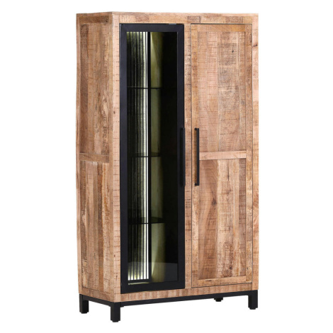 Livetastic VITRÍNA, mangové dřevo, přírodní barvy, černá cm