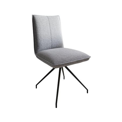 DELIFE Jídelní židle Lelio-Flex křížová podnož zaoblená otočná černá texturovaná tkanina