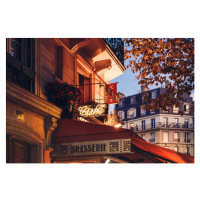 Fotografie Parisian cafe at twilight, kolderal, 40x26.7 cm