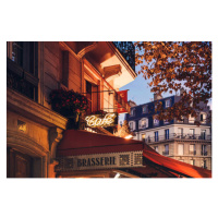 Fotografie Parisian cafe at twilight, kolderal, 40 × 26.7 cm