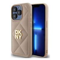 Pouzdro Pro Iphone 15 Pro 6.1 Dkny Quilted Stack Logo Béžové Case Zadní Kryt