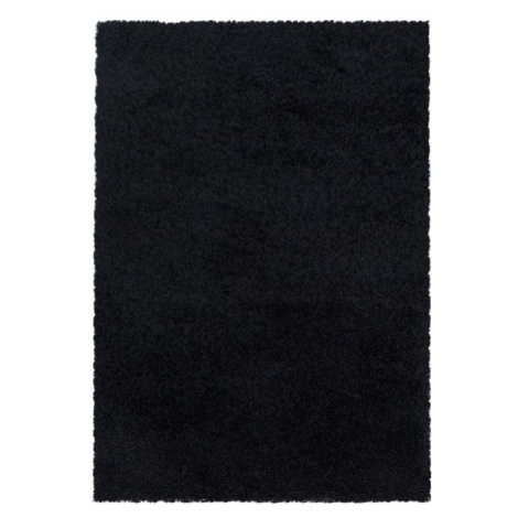 Kusový koberec Sydney shaggy 3000 black 80x150 cm Vopi