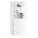 vidaXL Skříň highboard lesklá bílá 69,5 x 34 x 180 cm kompozitní dřevo