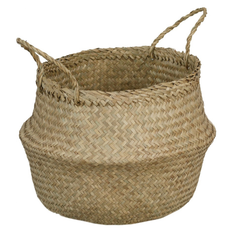 Košík z mořské trávy s uchy, přírodní, pr. 30 x 25/35 cm