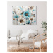 Obrazy na stěnu - Bílé a světlé modré květiny Rozměr: 40x50 cm, Rámování: vypnuté plátno na rám