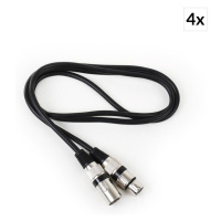 FrontStage XLR kabel, sada 4 kusů, 1,5 m, samec-samice