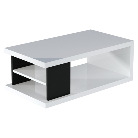 ArtAdrk Konferenční stolek LUKE | bílá/černý lesk
