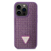 Zadní kryt Guess Rhinestones Triangle Metal Logo pro Apple iPhone 15 Pro, purple