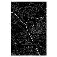 Mapa Nairobi black, POSTERS, 26.7 × 40 cm