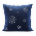 Vánoční polštář SNOWFLAKE tmavě modrá/stříbrná 40x40 cm Mybesthome Varianta: Povlak na polštář s