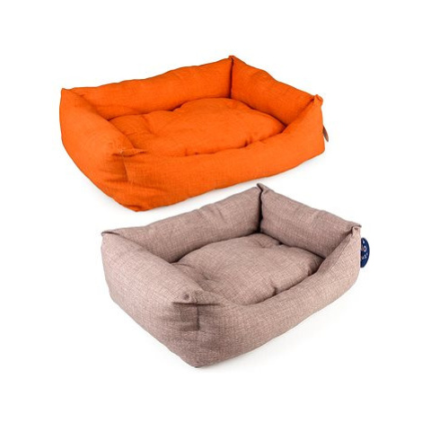 DUVO+ Komfortní pelíšek pro psy 60×45×16 cm mix barev oranžový/ kaštanově hnědý