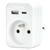 Tronic® Zásuvkový USB adaptér (bílá)