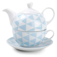 Šálek a čajová konvice porcelán YONG modrá