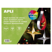 APLI metalický papír 32 x 24 cm - blok 10 listů, mix barev