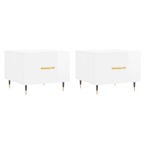 vidaXL Konferenční stolky 2 ks lesklé bílé 50x50x40cm kompozitní dřevo