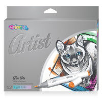 Colorino Artist Oboustranné skicovací fixy pastel, 12 barev