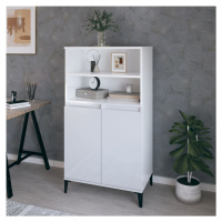 vidaXL Skříň highboard bílá s vysokým leskem 60 x 36 x 110 cm kompozit