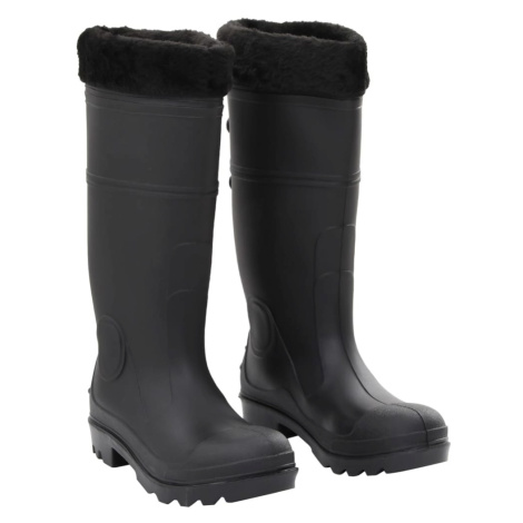 vidaXL Holínky s vyjímatelnou vložkou černé velikost 38 PVC