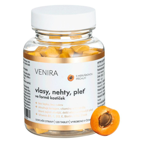Venira Vlasy, nehty, pleť ve formě kostiček meruňka 120 tablet