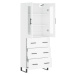 vidaXL Skříň highboard lesklá bílá 69,5 x 34 x 180 cm kompozitní dřevo