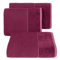 Bavlněný froté ručník s velurovou bordurou LINDA 50x90 cm, tmavá růžová, 550 gr Mybesthome