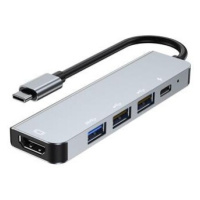 PremiumCord USB-C na HDMI + USB3.0 + 2x USB2.0 + PD(power delivery)  adaptér