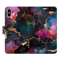 iSaprio Flip pouzdro Dark Marble pro iPhone X/XS