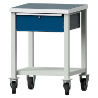 ANKE Kompaktní dílenský stůl, š x h 605 x 650 mm, 1 zásuvka, pojízdné provedení, univerzální des