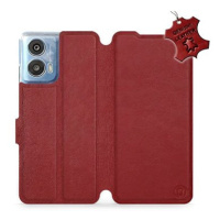 Mobiwear flip knížkové pro Motorola Moto G24 / Moto G04 Kožené - Tmavě červené - L_DRS