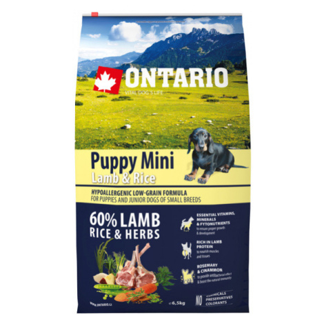 Ontario Puppy Mini Lamb & Rice 6,5kg