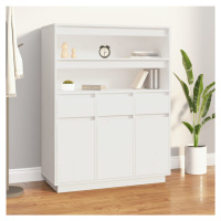 vidaXL Skříň highboard bílá 89 x 40 x 116,5 cm masivní borové dřevo