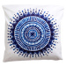 Modro-bílý dekorační polštář 45x45 cm Mandala - JAHU collections